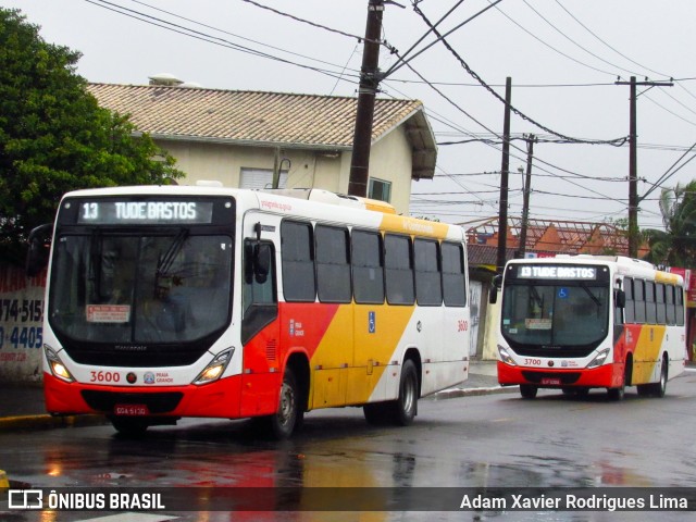 Viação Piracicabana Praia Grande 3600 na cidade de Praia Grande, São Paulo, Brasil, por Adam Xavier Rodrigues Lima. Número da foto: #6987059.