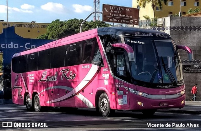 Lual Rio Turismo e Fretamento 4000 na cidade de Aparecida, São Paulo, Brasil, por Vicente de Paulo Alves. ID da foto: 6991330.