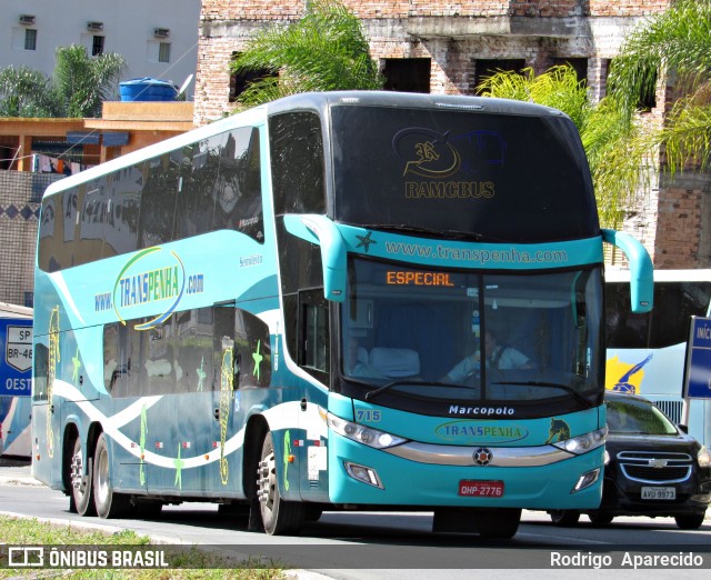 Coletivo Transpenha 715 na cidade de Aparecida, São Paulo, Brasil, por Rodrigo  Aparecido. Número da foto: #6992330.