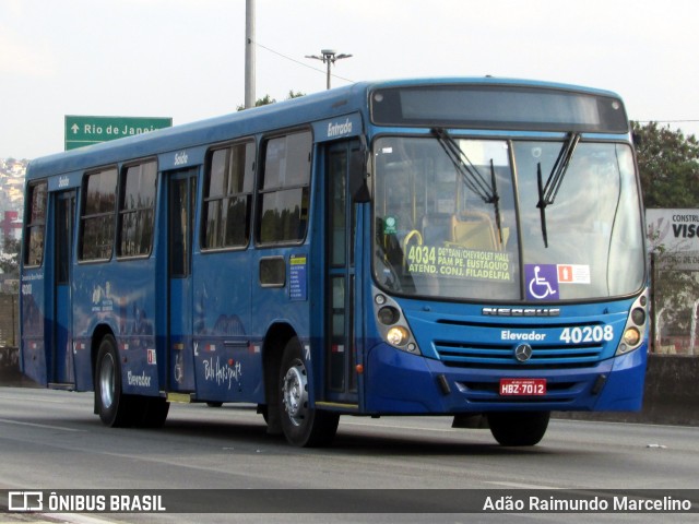 Viação Euclásio 40208 na cidade de Belo Horizonte, Minas Gerais, Brasil, por Adão Raimundo Marcelino. ID da foto: 6995285.