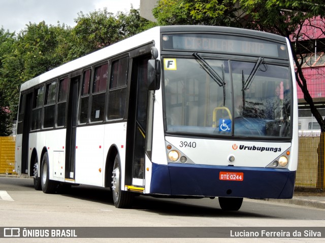 Auto Viação Urubupungá 3940 na cidade de São Paulo, São Paulo, Brasil, por Luciano Ferreira da Silva. ID da foto: 6994062.