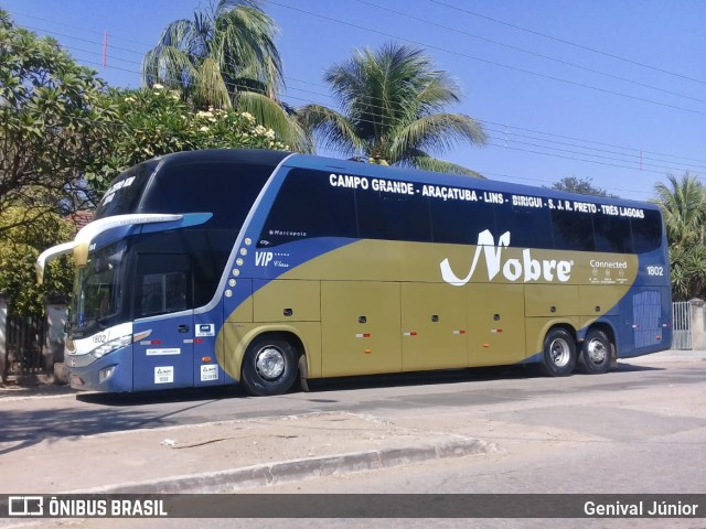 Nobre Transporte Turismo 1802 na cidade de Corumbá, Mato Grosso do Sul, Brasil, por Genival Júnior. ID da foto: 6996382.