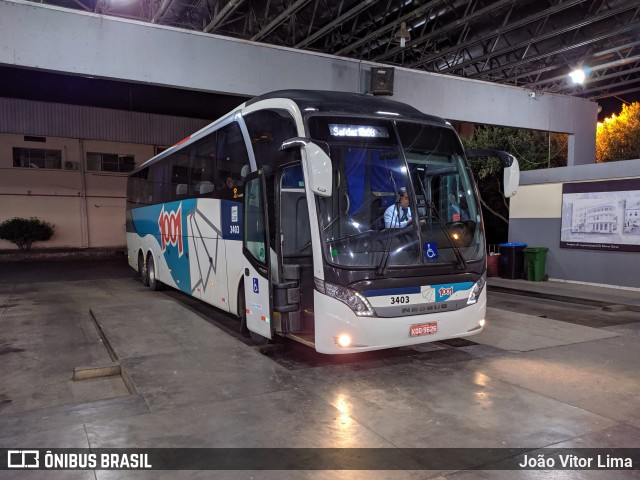 Auto Viação 1001 3403 na cidade de Além Paraíba, Minas Gerais, Brasil, por João Vitor Lima. ID da foto: 6996475.