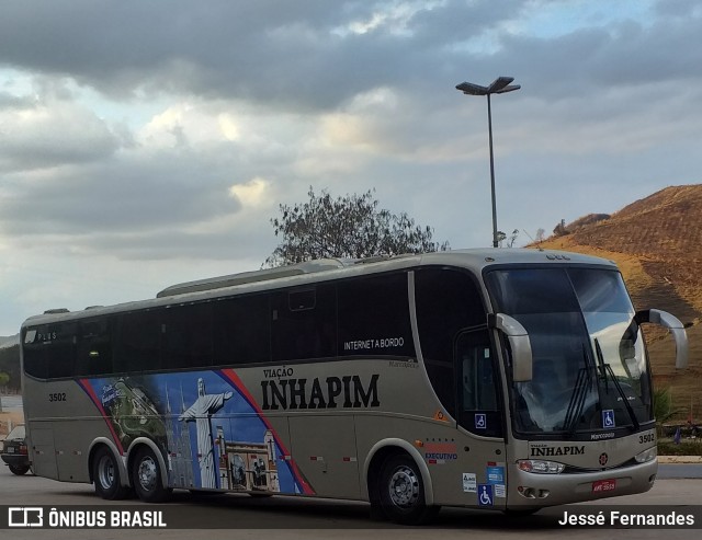 Viação Inhapim 3502 na cidade de Inhapim, Minas Gerais, Brasil, por Jessé Fernandes. ID da foto: 6996153.