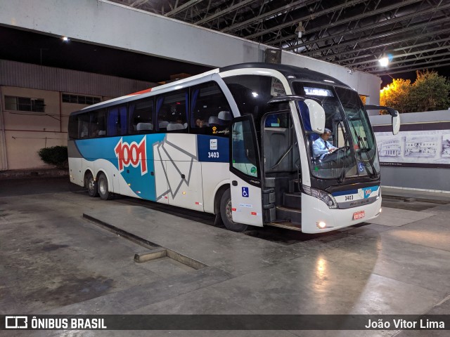 Auto Viação 1001 3403 na cidade de Além Paraíba, Minas Gerais, Brasil, por João Vitor Lima. ID da foto: 6996461.