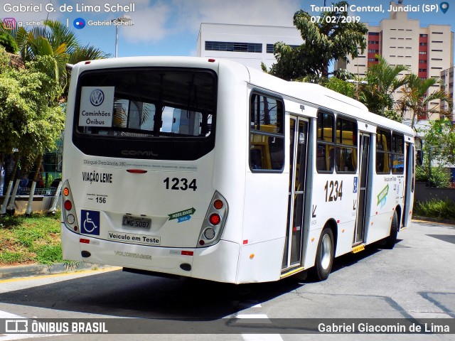 Viação Leme 1234 na cidade de Jundiaí, São Paulo, Brasil, por Gabriel Giacomin de Lima. ID da foto: 6999901.