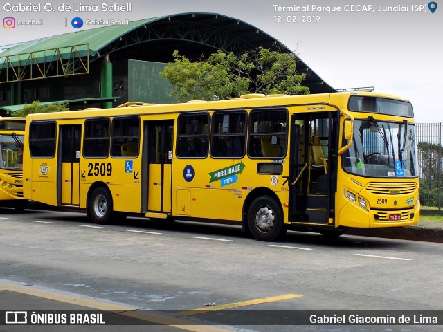 Viação Jundiaiense 2509 na cidade de Jundiaí, São Paulo, Brasil, por Gabriel Giacomin de Lima. ID da foto: 6999939.