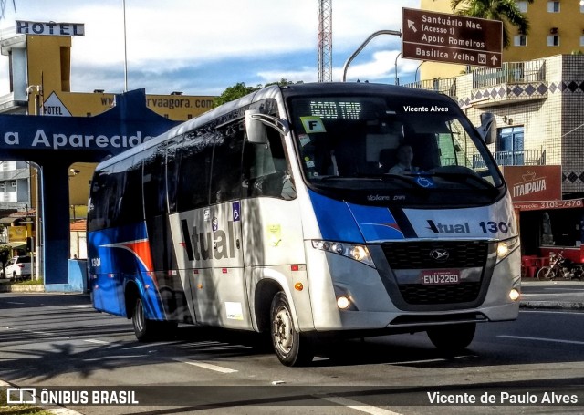 Viação Atual 1301 na cidade de Aparecida, São Paulo, Brasil, por Vicente de Paulo Alves. ID da foto: 7001421.