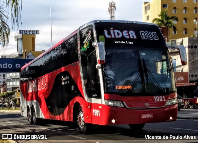 Lider Bus 1901 na cidade de Aparecida, São Paulo, Brasil, por Vicente de Paulo Alves. ID da foto: 7001415.