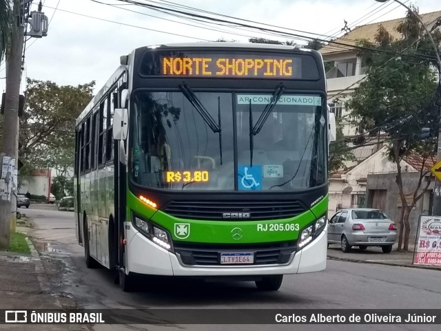 Viação Vera Cruz RJ 205.063 na cidade de Rio de Janeiro, Rio de Janeiro, Brasil, por Carlos Alberto de Oliveira Júnior. Número da foto: #7002093.