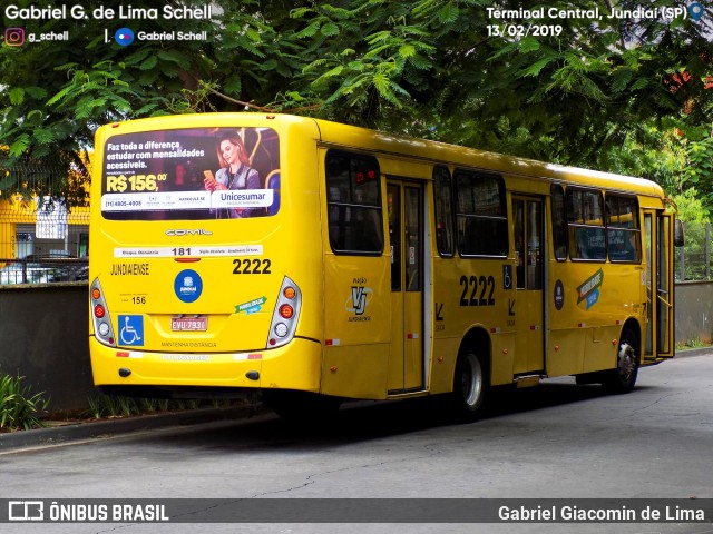 Viação Jundiaiense 2222 na cidade de Jundiaí, São Paulo, Brasil, por Gabriel Giacomin de Lima. Número da foto: #7002546.