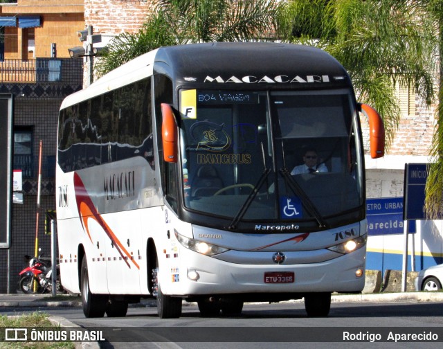 Auto Ônibus Macacari 7080 na cidade de Aparecida, São Paulo, Brasil, por Rodrigo  Aparecido. ID da foto: 7005589.