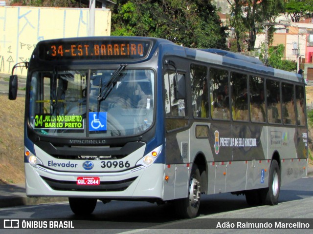 Viação Zurick 30986 na cidade de Belo Horizonte, Minas Gerais, Brasil, por Adão Raimundo Marcelino. ID da foto: 7005504.