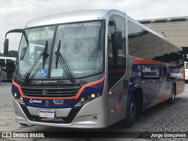 Viação Ideal B28738 na cidade de Rio de Janeiro, Rio de Janeiro, Brasil, por Jorge Gonçalves. Número da foto: #7005060.