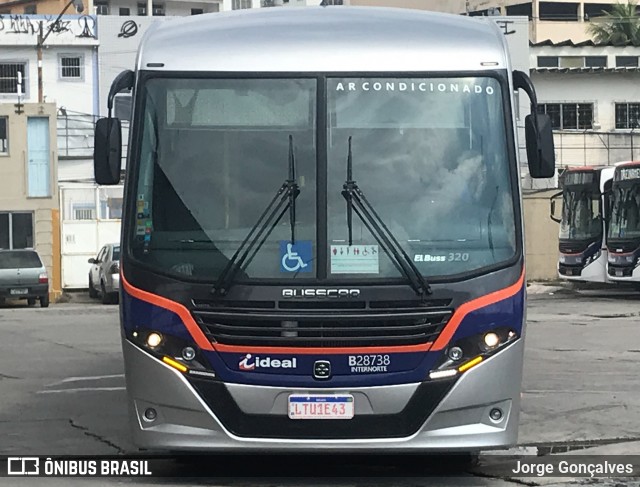 Viação Ideal B28738 na cidade de Rio de Janeiro, Rio de Janeiro, Brasil, por Jorge Gonçalves. Número da foto: #7004227.