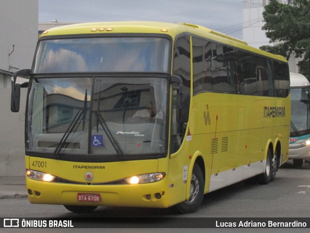 Viação Itapemirim 47001 na cidade de Rio de Janeiro, Rio de Janeiro, Brasil, por Lucas Adriano Bernardino. ID da foto: 7003798.