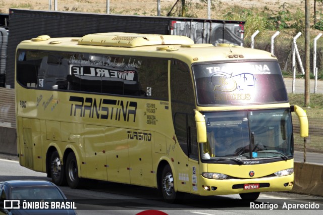 Transtina Turismo 9387 na cidade de Aparecida, São Paulo, Brasil, por Rodrigo  Aparecido. Número da foto: #7008710.