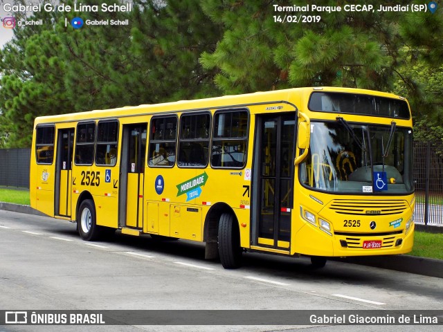 Viação Jundiaiense 2525 na cidade de Jundiaí, São Paulo, Brasil, por Gabriel Giacomin de Lima. ID da foto: 7009250.