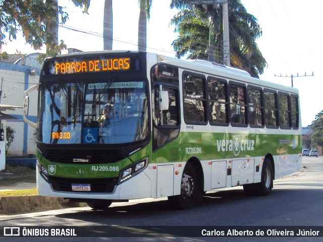 Viação Vera Cruz RJ 205.086 na cidade de Rio de Janeiro, Rio de Janeiro, Brasil, por Carlos Alberto de Oliveira Júnior. ID da foto: 7011033.