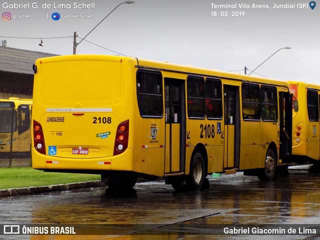 Viação Jundiaiense 2108 na cidade de Jundiaí, São Paulo, Brasil, por Gabriel Giacomin de Lima. Número da foto: #7014483.