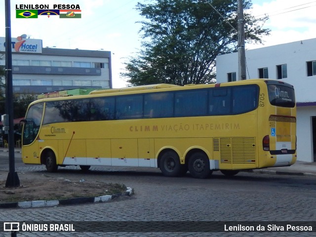 Viação Itapemirim 8705 na cidade de Caruaru, Pernambuco, Brasil, por Lenilson da Silva Pessoa. ID da foto: 6940396.