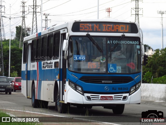 Viação Nossa Senhora da Penha RJ 188.042 na cidade de Nova Iguaçu, Rio de Janeiro, Brasil, por Lucas Alvim. Número da foto: #6939482.
