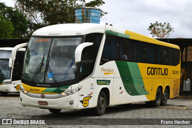 Empresa Gontijo de Transportes 18290 na cidade de Governador Valadares, Minas Gerais, Brasil, por Franz Hecher. ID da foto: 6940279.