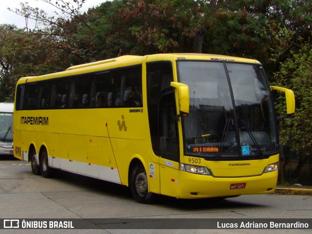 Viação Itapemirim 9503 na cidade de São Paulo, São Paulo, Brasil, por Lucas Adriano Bernardino. ID da foto: 6940428.