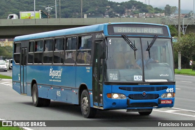 Biguaçu Transportes Coletivos Administração e Participação 415 na cidade de Florianópolis, Santa Catarina, Brasil, por Francisco Ivano. Número da foto: #6940245.