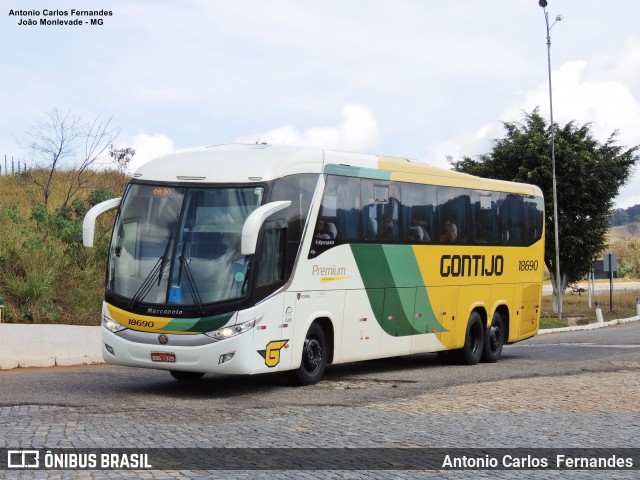 Empresa Gontijo de Transportes 18690 na cidade de João Monlevade, Minas Gerais, Brasil, por Antonio Carlos Fernandes. ID da foto: 7015921.