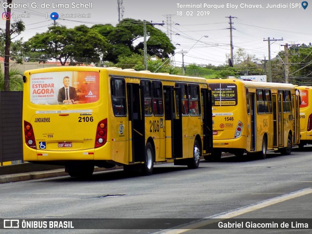 Viação Jundiaiense 2106 na cidade de Jundiaí, São Paulo, Brasil, por Gabriel Giacomin de Lima. ID da foto: 7020142.