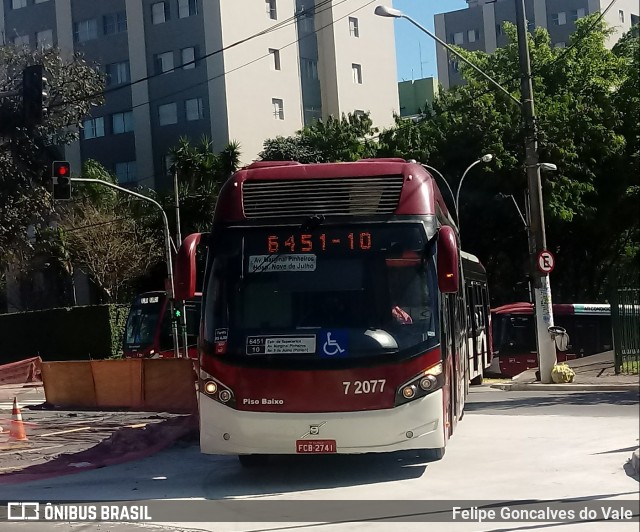 Viação Campo Belo 7 2077 na cidade de São Paulo, São Paulo, Brasil, por Felipe Goncalves do Vale. Número da foto: #7020536.