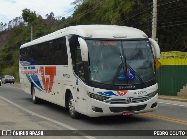 Viação Teresópolis RJ 203.059 na cidade de Nova Friburgo, Rio de Janeiro, Brasil, por PEDRO COUTO. ID da foto: 7018516.