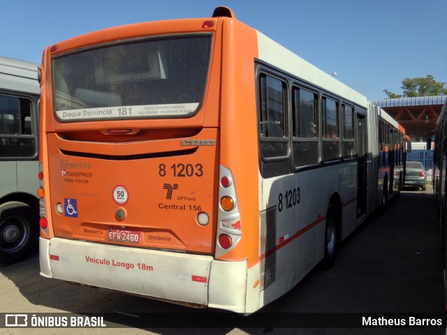 TRANSPPASS - Transporte de Passageiros 8 1203 na cidade de São Paulo, São Paulo, Brasil, por Matheus Barros. ID da foto: 6943435.