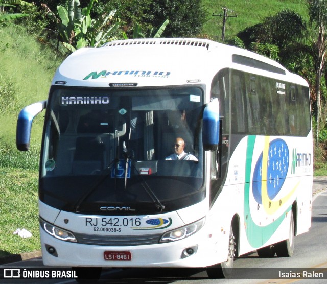 Marinho Transporte e Turismo RJ 542.016 na cidade de Santos Dumont, Minas Gerais, Brasil, por Isaias Ralen. Número da foto: #6943174.