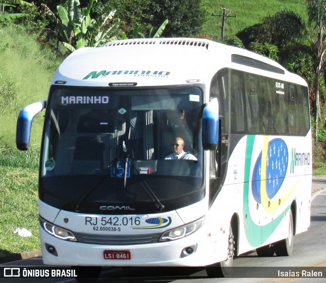 Marinho Transporte e Turismo RJ 542.016 na cidade de Santos Dumont, Minas Gerais, Brasil, por Isaias Ralen. ID da foto: 6943174.