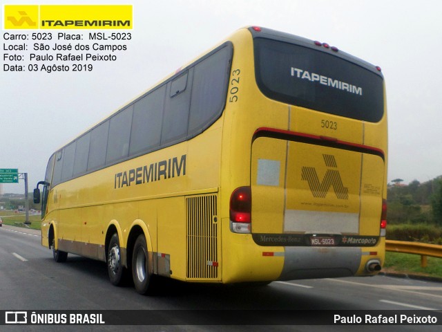 Viação Itapemirim 5023 na cidade de São José dos Campos, São Paulo, Brasil, por Paulo Rafael Peixoto. Número da foto: #6944692.