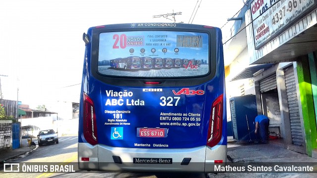 Auto Viação ABC 327 na cidade de São Bernardo do Campo, São Paulo, Brasil, por Matheus Santos Cavalcante. ID da foto: 6944893.