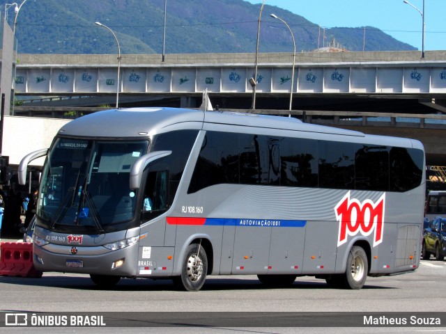 Auto Viação 1001 RJ 108.160 na cidade de Rio de Janeiro, Rio de Janeiro, Brasil, por Matheus Souza. ID da foto: 6947546.