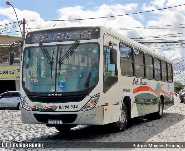 Viação Montes Brancos RJ 196.034 na cidade de Cabo Frio, Rio de Janeiro, Brasil, por Patrick Moyses Proença. ID da foto: 6947593.