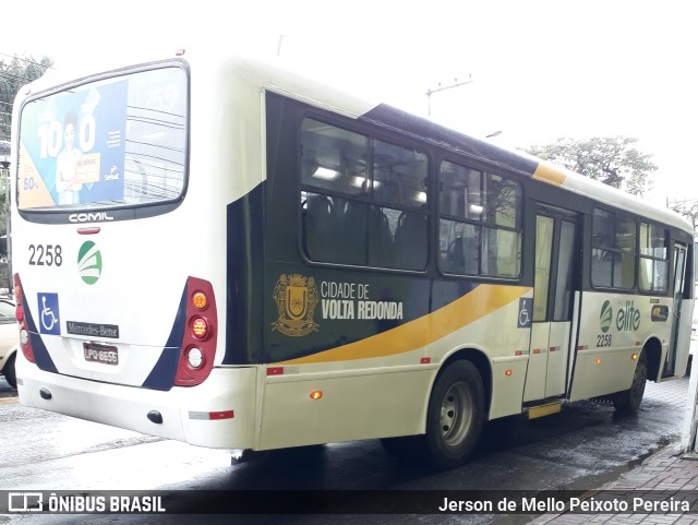 Viação Elite 2258 na cidade de Volta Redonda, Rio de Janeiro, Brasil, por Jerson de Mello Peixoto Pereira. ID da foto: 6944631.