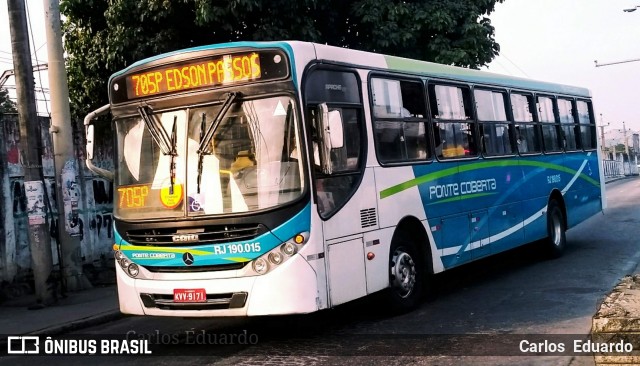 Viação Ponte Coberta RJ 190.015 na cidade de Rio de Janeiro, Rio de Janeiro, Brasil, por Carlos  Eduardo. Número da foto: #6944623.
