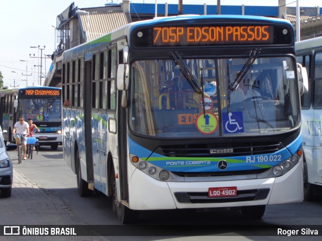 Viação Ponte Coberta RJ 190.022 na cidade de Nova Iguaçu, Rio de Janeiro, Brasil, por Roger Silva. Número da foto: #6949152.