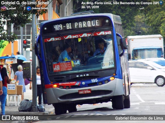 Auto Viação ABC 195 na cidade de São Bernardo do Campo, São Paulo, Brasil, por Gabriel Giacomin de Lima. Número da foto: #6949989.