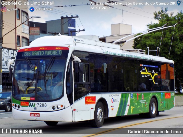 Metra - Sistema Metropolitano de Transporte 7208 na cidade de São Bernardo do Campo, São Paulo, Brasil, por Gabriel Giacomin de Lima. ID da foto: 6949970.