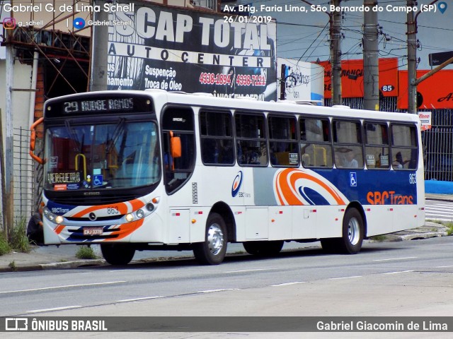 SBC Trans 863 na cidade de São Bernardo do Campo, São Paulo, Brasil, por Gabriel Giacomin de Lima. Número da foto: #6949980.