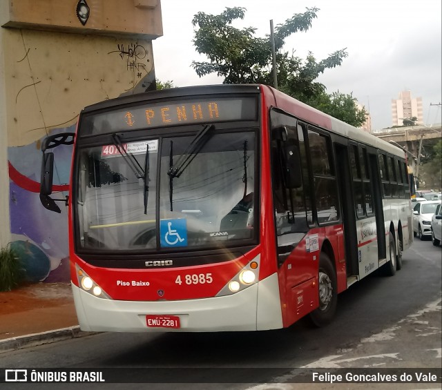 Express Transportes Urbanos Ltda 4 8985 na cidade de São Paulo, São Paulo, Brasil, por Felipe Goncalves do Vale. Número da foto: #6951170.