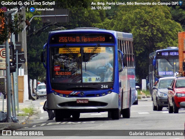 Expresso SBC 244 na cidade de São Bernardo do Campo, São Paulo, Brasil, por Gabriel Giacomin de Lima. ID da foto: 6952986.