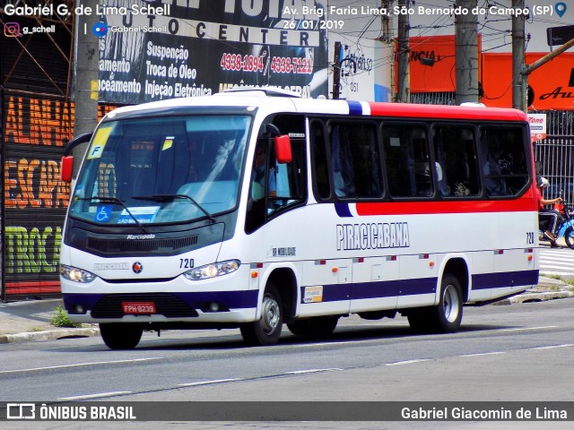 Viação Piracicabana 720 na cidade de São Bernardo do Campo, São Paulo, Brasil, por Gabriel Giacomin de Lima. ID da foto: 6952488.