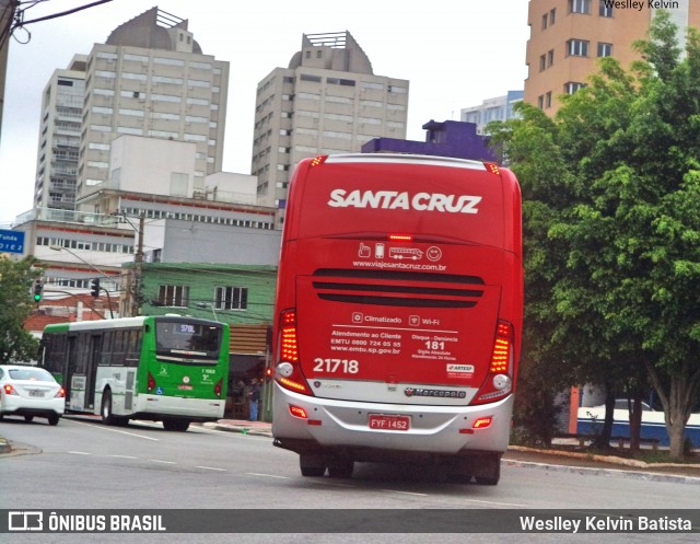 Viação Santa Cruz 21718 na cidade de São Paulo, São Paulo, Brasil, por Weslley Kelvin Batista. ID da foto: 6951770.